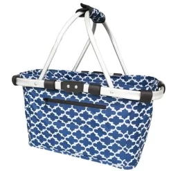 Sachi - Two Handle Carry Basket Moroccan Navy