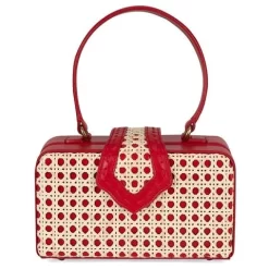 Mehry Mu - Fey In The 50s Bag Leather & Rattan Red