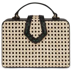 Mehry Mu - Fey Box Leather & Rattan Bag Black