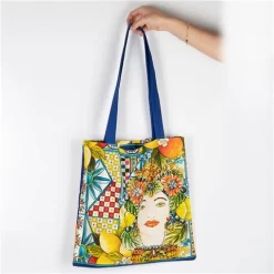 Baci Milano - Blue Cotton Bag Sicily