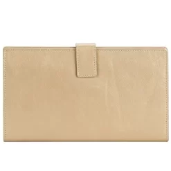 Redd Leather - Leather Travel Wallet With Tab Closure Gold